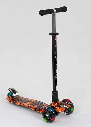 Самокат а 24661 /779-1310 maxi "best scooter" (1) пластмассовый, 4 колеса pu, свет, трубка руля алюминиевая,