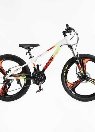 Велоcипед спортивний підлітковий corso «evolution» 24" дюймів ev-24416 алюмінієва рама, литі диски