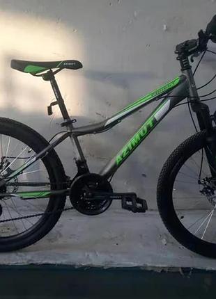 Спортивный велосипед 24 дюйма azimut forest рама 12.5" shimano серо-зеленый