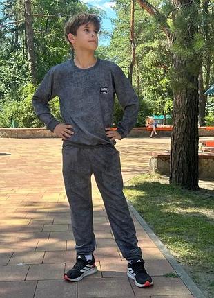 Костюм спортивный демисезонный для мальчика, подростковый, двунитка варенка, от 116-122 до 158-164см