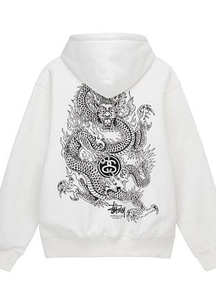 Худи белый loys stussy dragon white s