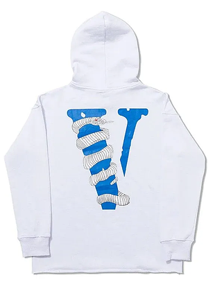 Худи белый loys vlone snake print hommes pullover hoodie l