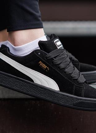 Жіночі кросівки puma suede xl nd чорні повсякденні осінні на весну з натуральної замші на кожен день комфортні для міста пума