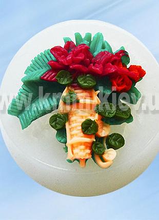 Силиконовый молд-мини корзина с цветами