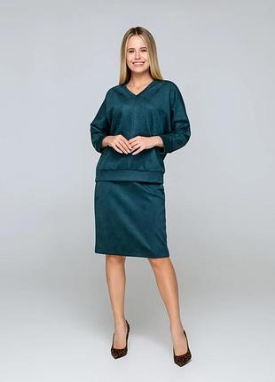 Жіночий костюм замш tvin, смарагд 58/60