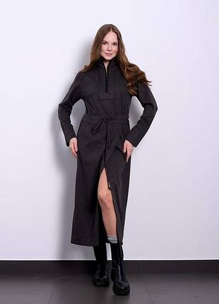 Женское платье миди с разрезом и поясом николь pari mkpr44436