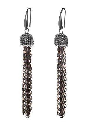 Женские серьги-подвески с цепочками и кристаллами swarovski sincera mksa13-17317