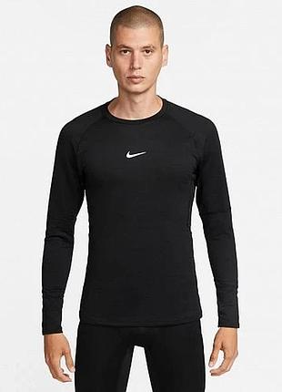 Футболка-термо с длинным рукавом мужская nike pro warm long-sleeve top black (арт. fb7982-010) l (50-52)