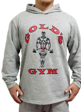 Кофта мужская спортивная утепленна с капюшоном "gold's gym"