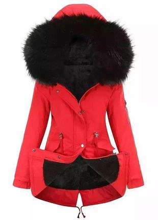 Парка женская зимняя красная 3xl