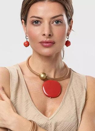 Жіноче кольє з ювелірної смоли coral gold indira mkin030826