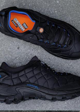 Чоловічі кросівки чорні merrell ice cap moc ii термо водонепроникні демісезонні мерел айс кап взуття топ якості осінь зима