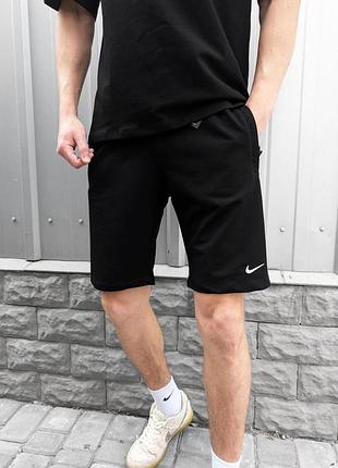 Мужские шорты nike черные (лого вышивка) 3xl