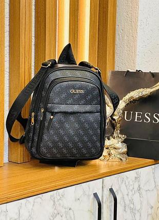 Рюкзак женский мужской черный guess гесс унисекс