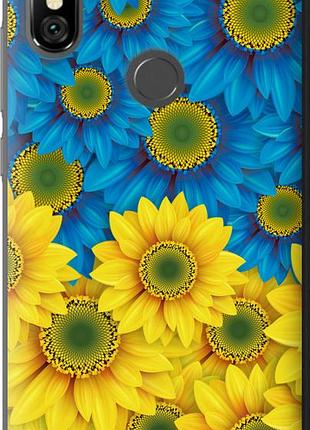 Чехол на xiaomi redmi note 6 pro желто-голубые цветы "1048u-1551-851"