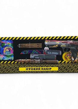 Игровой набор "big box predator", деревянный - резинкострел, ножи, перчатки, брелок