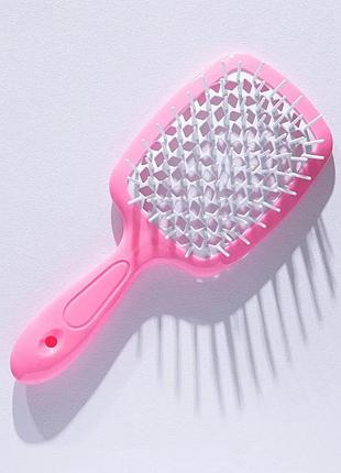 Щітка для волосся hollow comb superbrush plus light pink-white