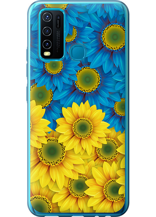 Чохол на vivo y30 жовто-блакитні квіти "1048u-2154-851"