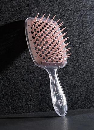 Щетка для волос hollow comb superbrush plus clear-light pink 2