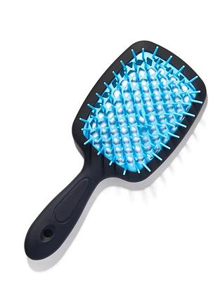 Щетка для волос hollow comb superbrush plus black-blue с покрытием soft touch