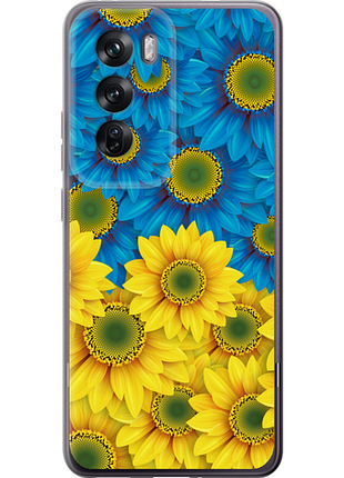 Чохол на oppo reno12 pro 5g жовто-блакитні квіти "1048u-3740-851"