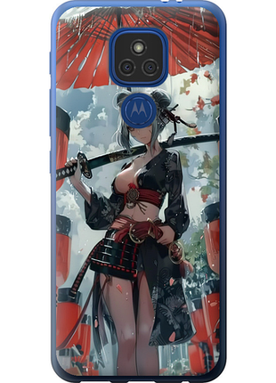 Чехол на motorola e7 plus гейша-воин "6124u-2107-851"