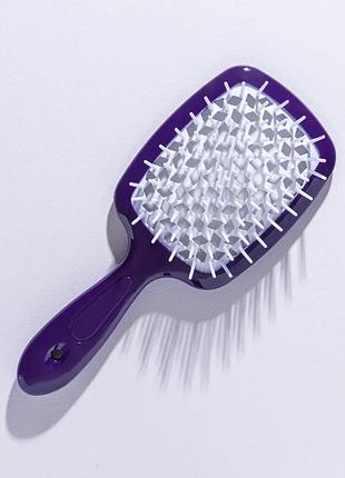 Щетка для волос hollow comb superbrush plus dark purple-white