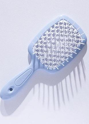 Щітка для волосся hollow comb superbrush plus blue-white
