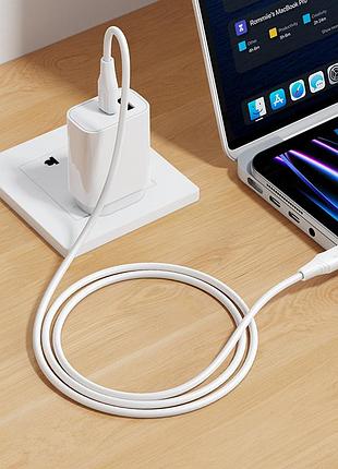 Кабель hoco x124 bien 60w silicone charging data cable c to c - white 4