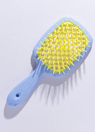 Щетка для волос hollow comb superbrush plus blue-yellow