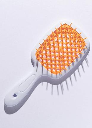 Щітка для волосся hollow comb superbrush plus white-orange