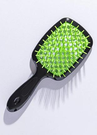 Щітка для волосся hollow comb superbrush plus black-green