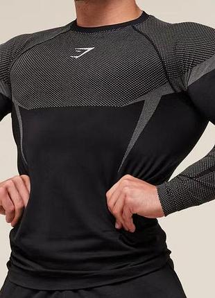 Кофта gymshark чоловіча реглан лонгслів спортивний обтягуючий xl