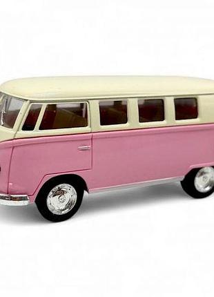 Машинка металлическая "автобус volkswagen classical bus" (розовый)