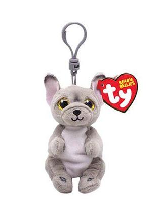 Детская игрушка мягконабивная ty beanie bellies 43111 серый пес wilfred 12см, 43111