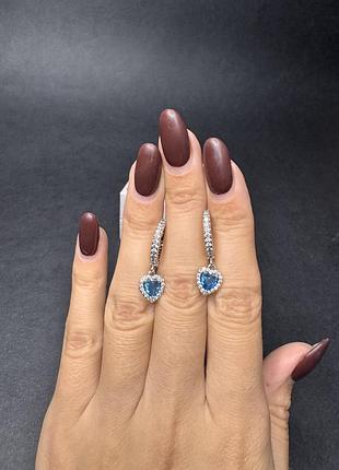 Блакитні сережки сердечка 4