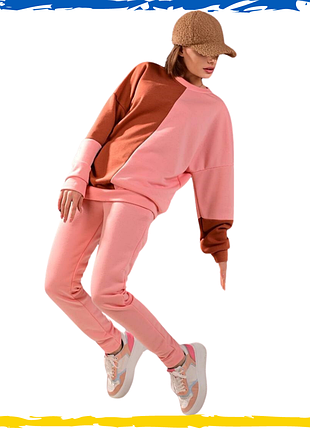 Костюм женский повседневный, спортивный. костюм персиковый. m, l, xl