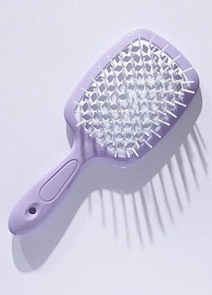 Щетка для волос hollow comb superbrush plus purple-white
