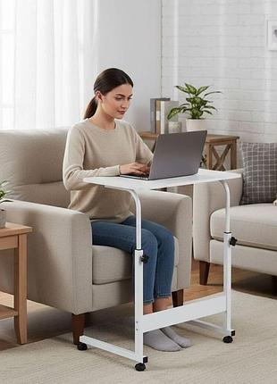 Мобильный столик для ноутбука modernhome 60×40 см, с регулировкой высоты на колесах th-ld-5