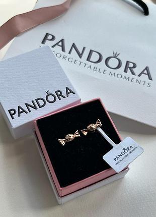 Сережки цукерочка позолота пандора pandora