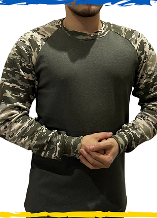 Реглан хаки, пиксель. кофта тактическая на флисе. кофта теплая военная xs-2xl