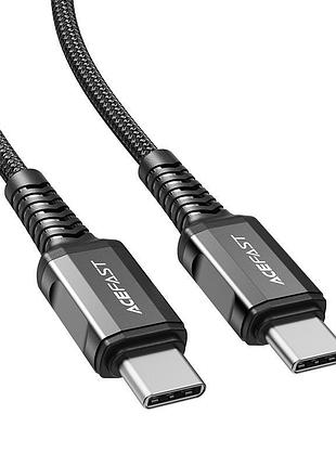 Кабель acefast c1-03 type-c to type-c 3a, 1.2m, nylon, aluminum connectors - black