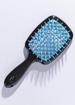 Щетка для волос hollow comb superbrush plus black-blue