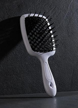 Щітка для волосся hollow comb superbrush plus white-black 2