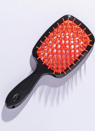 Щітка для волосся hollow comb superbrush plus black-orange