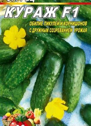 Огурец кураж f1 30 семян. скороспелый самоопыляемый гибрид.