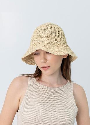Панама жіноча літня з рафії d.hats бежевий
