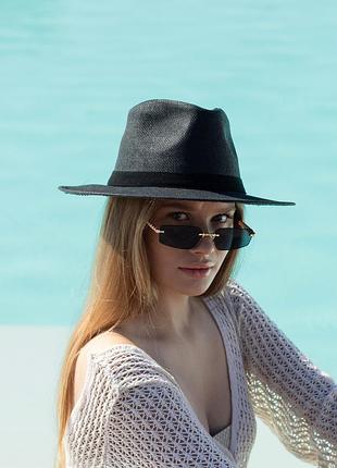 Капелюх літній жіночий федора d.hats колір чорний