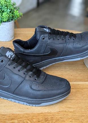 Nike force 1 натуральная кожа мужские кроссовки кеды прошиты прочные мужская весенняя обувь