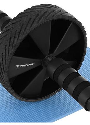 Роликовое колесо для тренировки пресса с ковриком trizand 27668